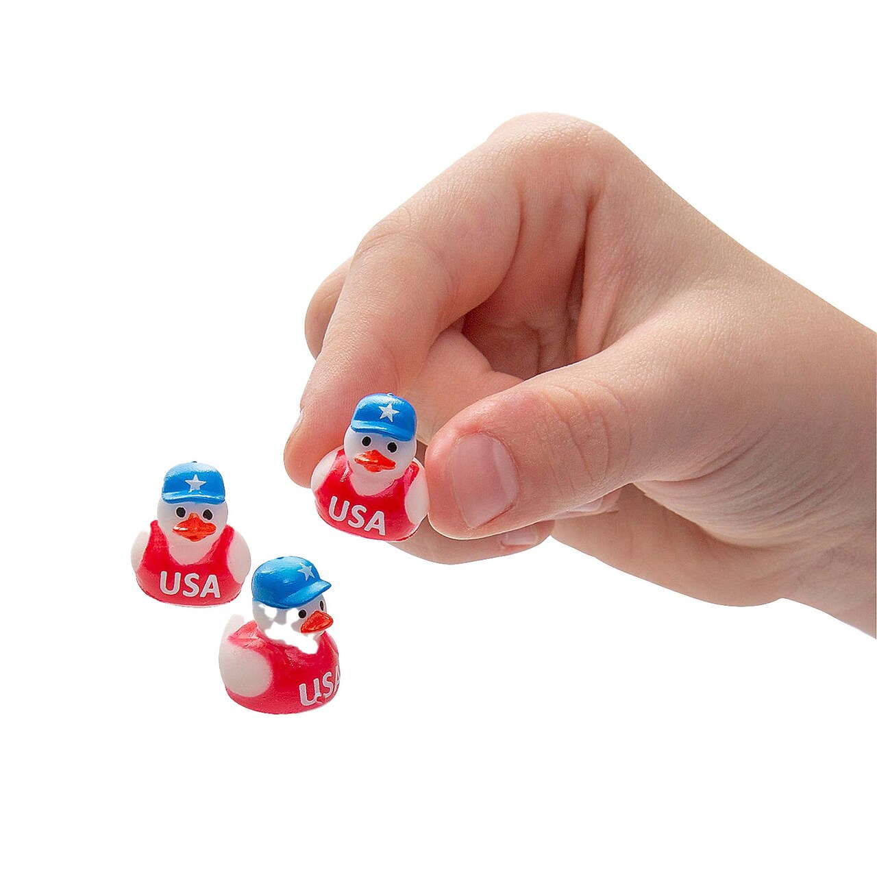 1/2" Micro Patriotic Red, White and Blue Rubber Ducks 24 Pieces